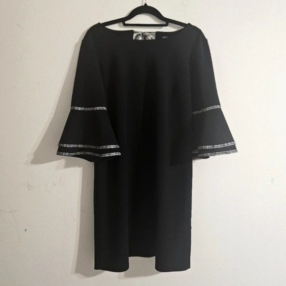 Sharagano Bell Sleeve Sheath Dress - Picture 1 of 8